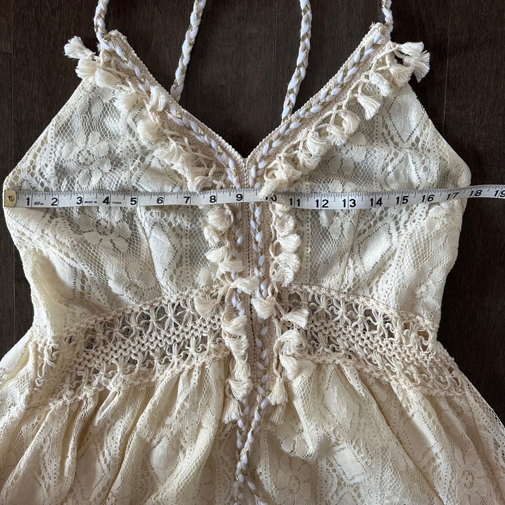 Chic Lace Cream Midi Dress - Picture 4 of 11
